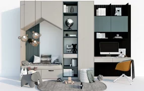 Kids Desk Bookcase With Storage