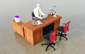 Vintage L Executive Desk