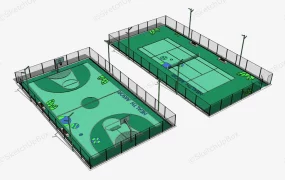 Tennis And Basketball Courts