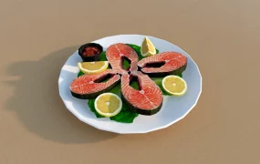 Sliced Salmon Fish