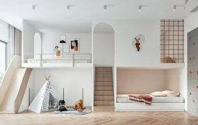 Loft Bed Toddler Room With Slide