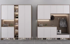 Modern Entryway Mudroom Storage System