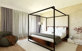 Contemporary Bedroom With Four Poster Bed