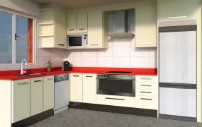 Yellow And Red Kitchen