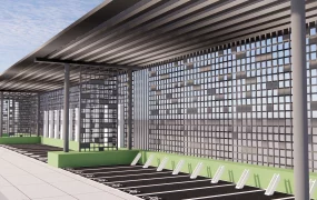 Modern Covered Bike Parking Shelter