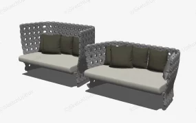 Outdoor Bamboo Sofa Set