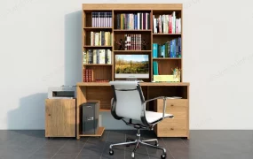 Built In Bookshelves With Desk