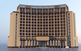 Curved Modern Commercial Hotel & Office Building SketchUp 3D Model