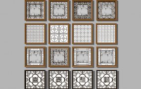 Chinese Lattice Window Panels