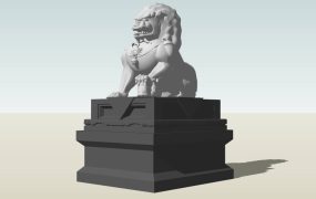 Outdoor Stone Lion Statue