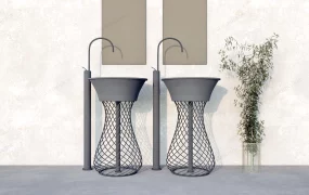 Black Iron Pedestal Basins