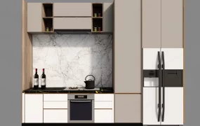 Contemporary Multi Functional Modular Kitchen Wall