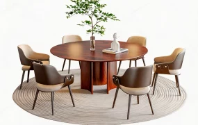 Contemporary Mid Century Modern Dining Room Set