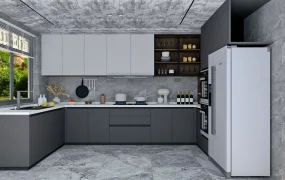 Grey And Black Kitchen