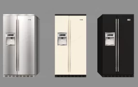 Three Side By Side Refrigerators
