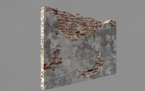 Old Brick Wall With Cement