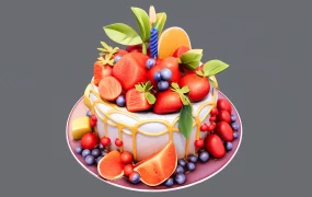 Fresh Fruit Birthday Cake