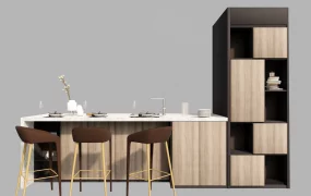 Modern Minimalist Kitchen Island And Bar System