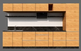 Minimalist Single Wall Modular Kitchen Unit