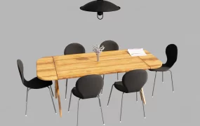 Modern Scandinavian Style Dining Room Set