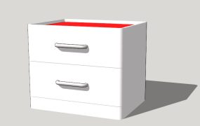 Modern White Nightstand with Drawers