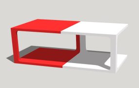 Red and White Modern Coffee Table