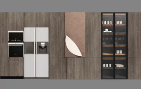 Modern Built In Kitchen Storage And Appliance Wall