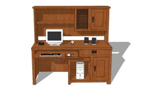 Home Office Computer Desk with Hutch