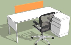 White L-shaped Computer Desk with Storage