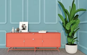 Modern Red Sideboard