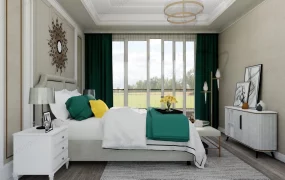 Bedroom Set With Accent Wall