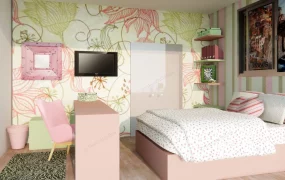 Fancy Teenage Girl Room With Desk