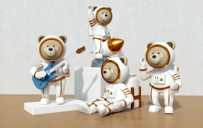 Astronaut Bear Figures