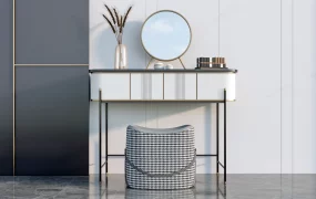 Mirrored Dressing Table Set