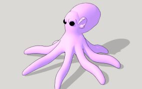 Purple Octopus Cartoon