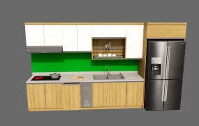 One Wall Galley Kitchen Cabinets