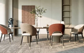 Minimalist Dining Room With Accent Wall