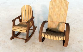 Rustic Wood Rocking Chairs