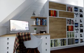 Small Home Office With Bed Idea