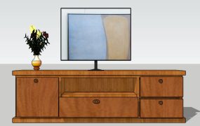 Wooden TV Stand with Drawers