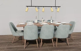 Dining Table Set And Lighting