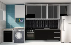 Modern Compact Kitchen With Laundry Zone