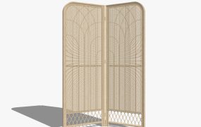 Rattan Folding Screen