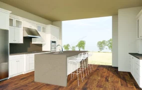 Classic White Kitchen With Island