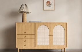 Japandi Style Wood Sideboard Cabinet