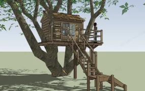 Rustic Wooden Treehouse
